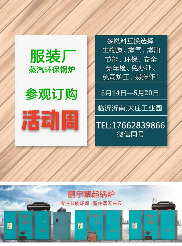 服裝廠專業蒸汽生物質鍋爐